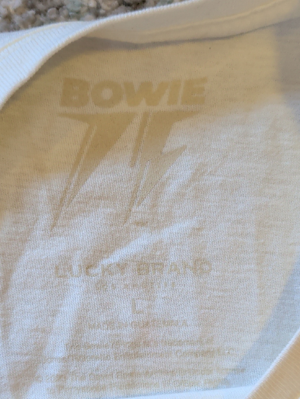 Lucky Brand David Bowie Graphic Tee in Cream - Picture 3 of 5